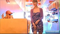 Watch this teenager blondie girl finger fuck and rub her clit in a public diner and loves it